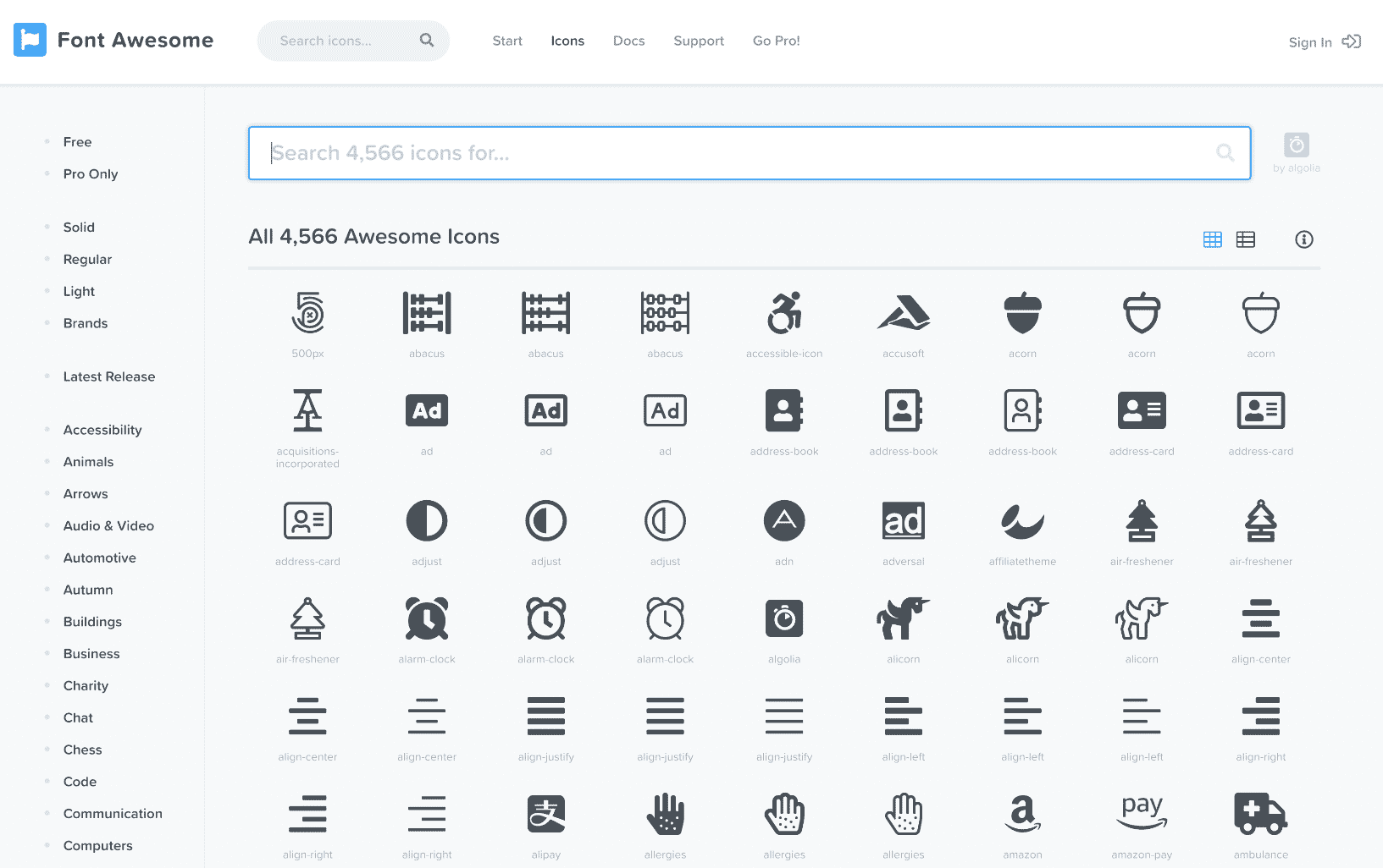 Font Awesome Icons