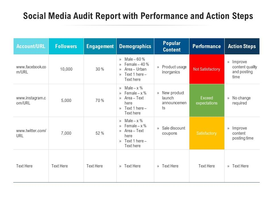 Social media audit template